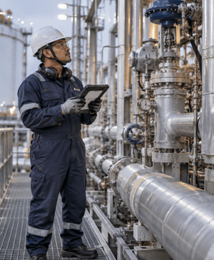 Firefly_gpt-image_Documentary photograph of a maintenance technician on a steel walkway beside_a dense  452840-1-1